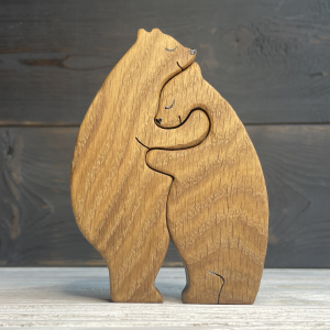 подарки из дерева - Два медведя - "Нежность"