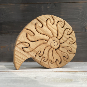 Сувенир из дерева Раковина Наутилус - оригинальный подарок