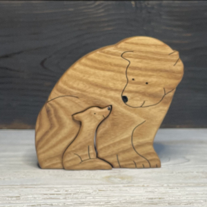 Сувенир из дерева "Мишка и Лисёнок"