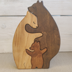 сувениры из дерева - три медведя